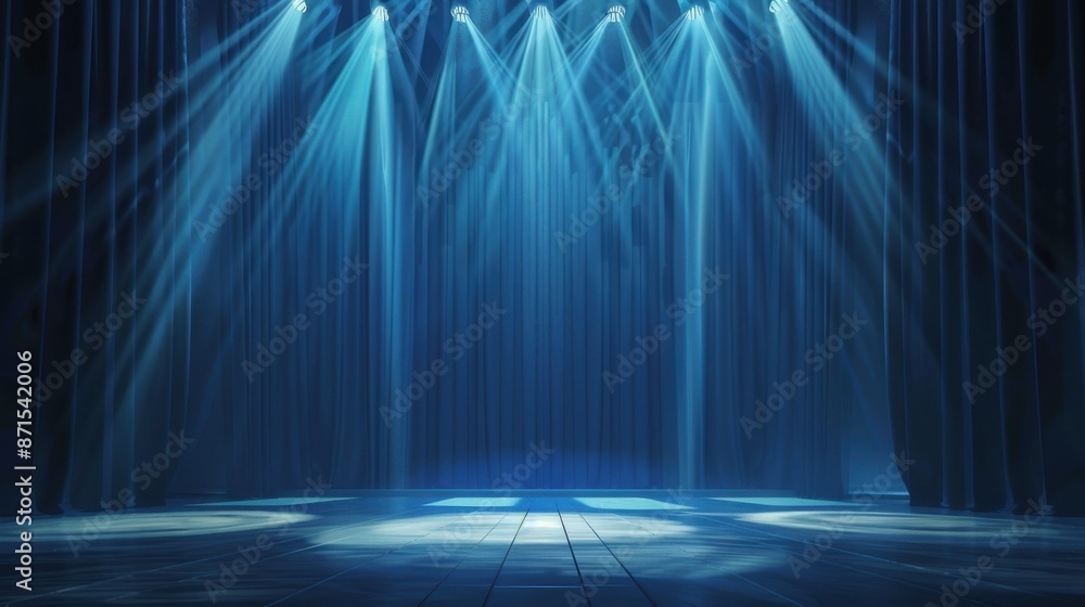 Obraz premium enchanting theater performance behind grand stage curtains