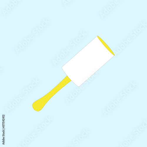 Lint Roller vector illustration on blue background. Cleaning roller hair removal