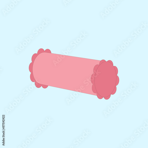 Bolster pillow vector illustration.  Comfort cushion bedroom