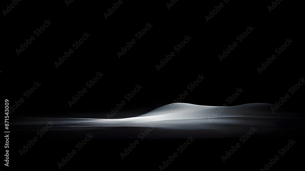 Abstract white design shape on black background Abstract white design shape on black background
