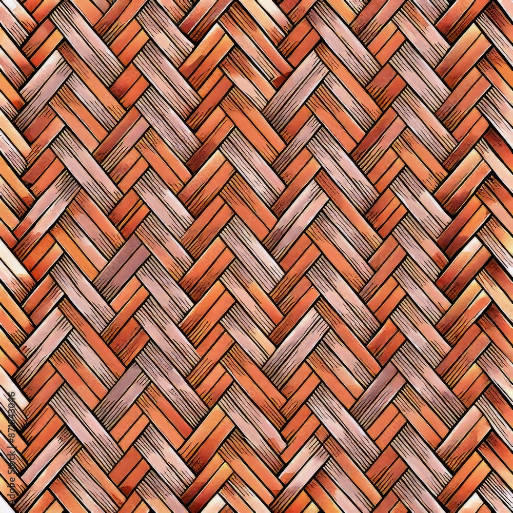 seamless pattern of basketweave with woven metallic threads, Generative AI seamless pattern of basketweave with woven metallic threads, Generative AI