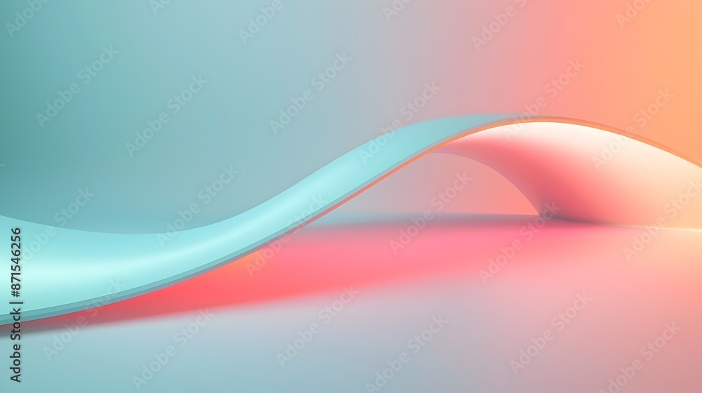 Naklejka premium Vibrant Fluid Waves in Pastel Gradient Composition