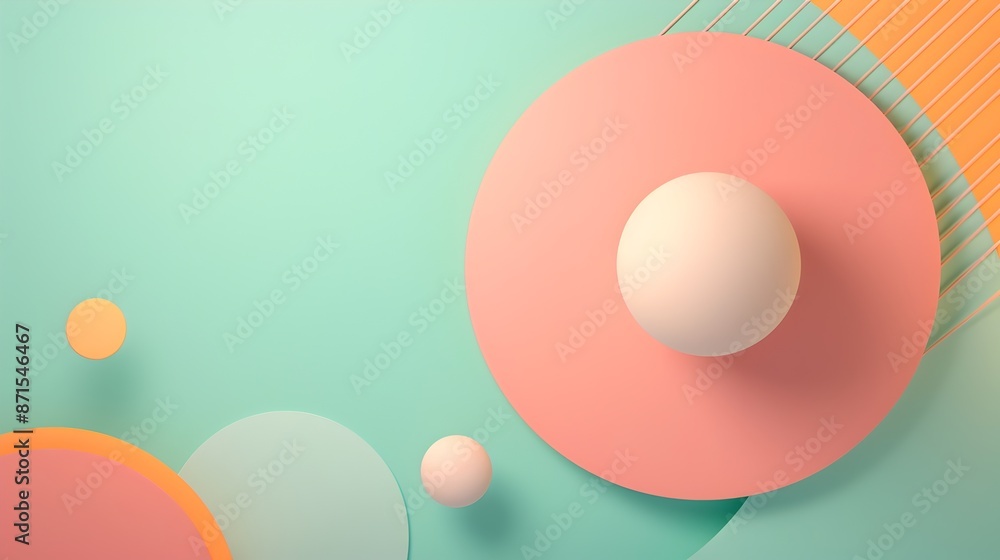 Elegant Pastel Geometric Spheres Abstract Minimal Composition Elegant Pastel Geometric Spheres Abstract Minimal Composition