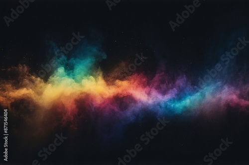 Vibrant abstract colorful smoke streaks on black background
