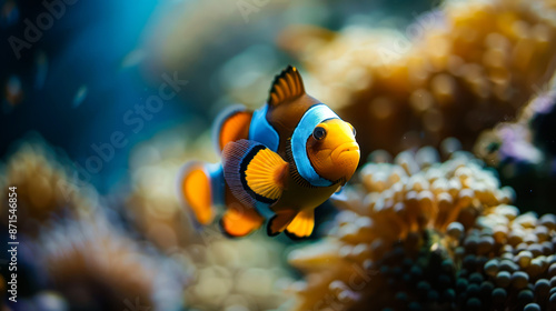 closeup clown fish in the coral reef on ocean © dropideas