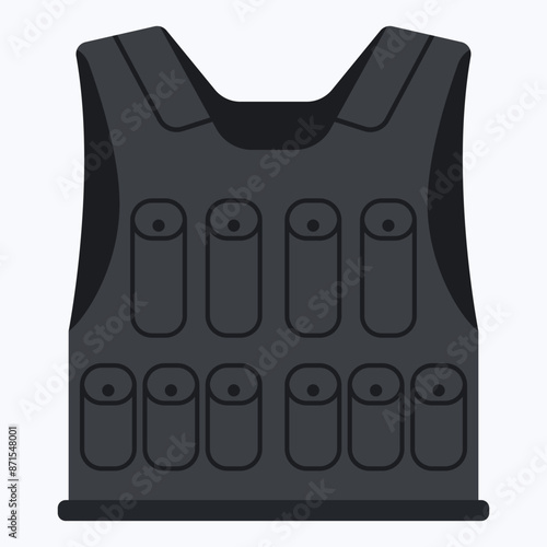 Weighted vest adjustable weight vector cartoon illustration isolated on a white background.