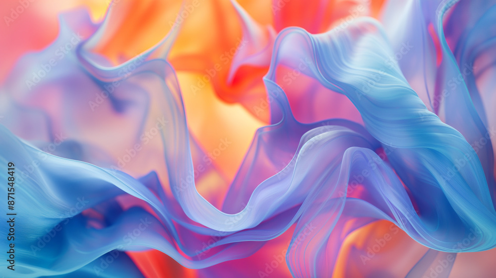 Obraz premium Vibrant liquid art on white backdrop