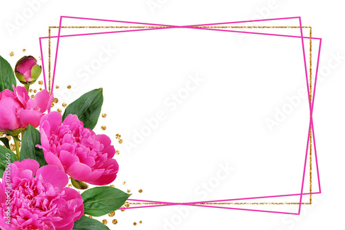 Pink peony flowers in a cor...