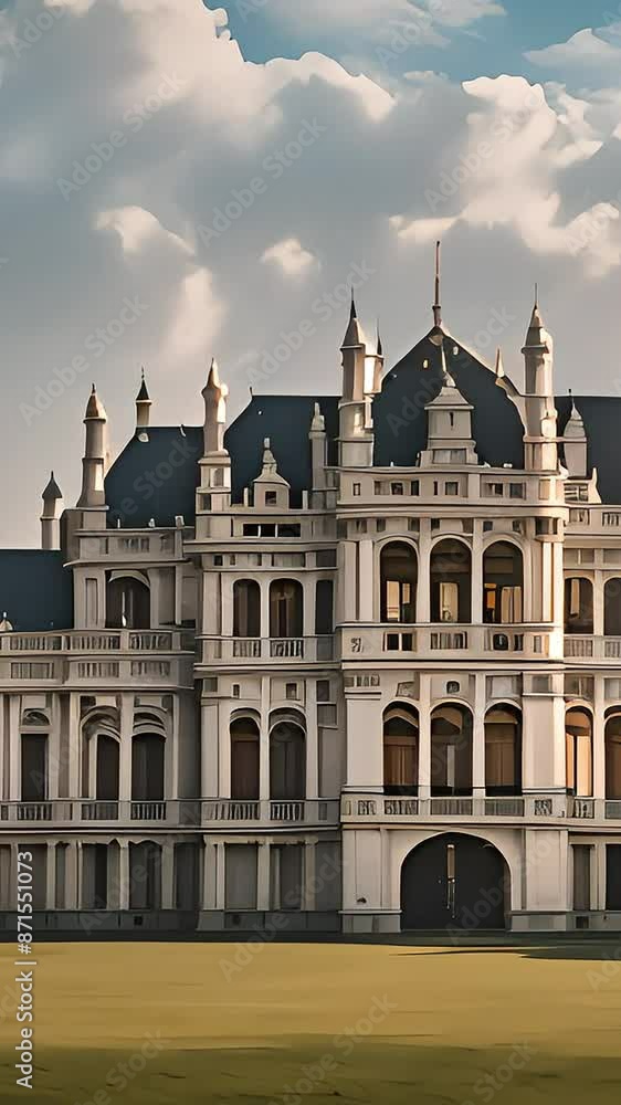 Beautiful palace castle on background Beautiful palace castle on background