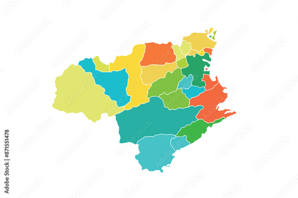 Fototapeta premium Tokushima map isolated modern colorful style. for website layouts, background, education, precise, customizable, Travel worldwide, map silhouette backdrop, earth geography, political, reports.