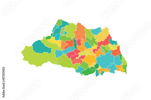 Saitama map isolated modern colorful style. for website layouts, background, education, precise, customizable, Travel worldwide, map silhouette backdrop, earth geography, political, reports. 