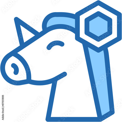 Vector Icon Unicorn, Digital Currency, Art, Block chain, Non Fungible Token, Digital Currency
