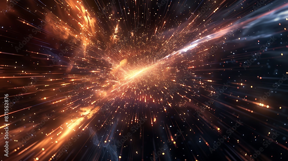 Fototapeta premium Animation view to travelling across the universe in moving