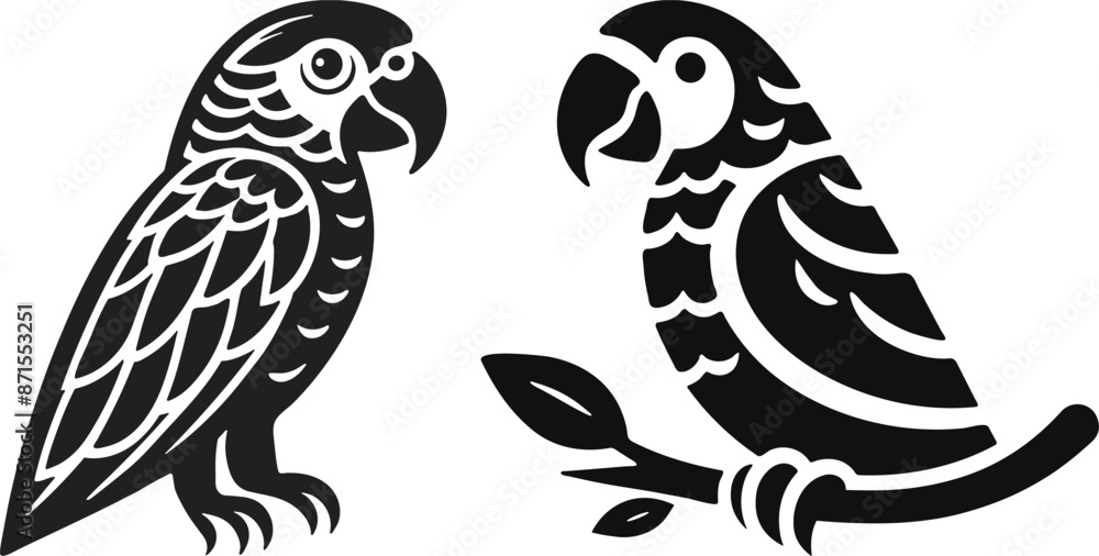amazon parrot bird silhouette vector logo icon amazon parrot bird silhouette vector logo icon