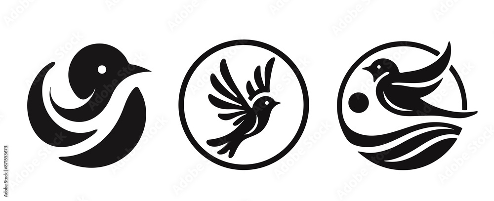 bird silhouette vector logo icon bird silhouette vector logo icon