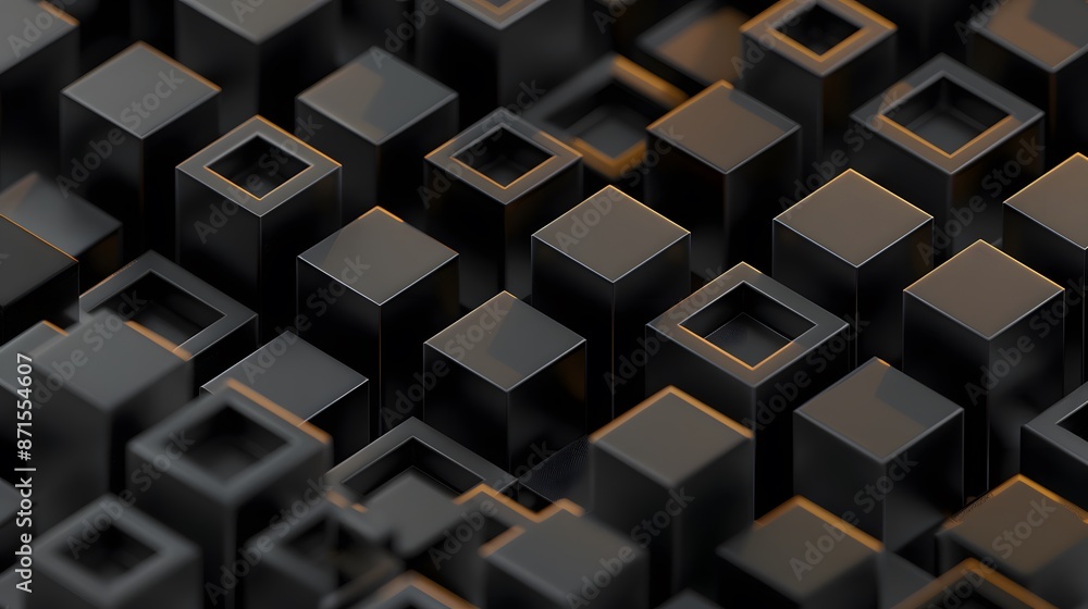 Black isometric seamless pattern. Black isometric seamless pattern.