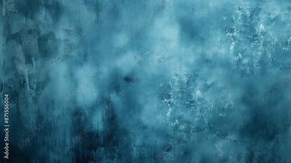 Blue and white abstract painting with distant tree Blue and white abstract painting with distant tree