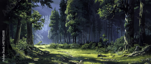 sacred, grove, fantasy, background, illustration, detailed  Fantasy RPG character  © Fox