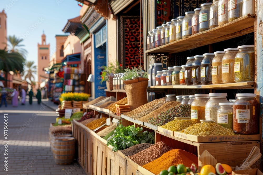 Vibrant Spices in a Moroccan Market Vibrant Spices in a Moroccan Market