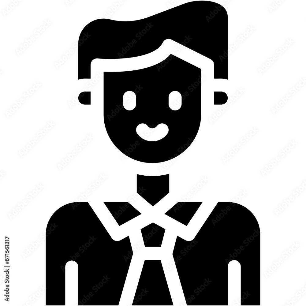 Vector Icon Casino Manager, Businessman, Tie, Avatar, User, Glasses, Profile, People, Man Vector Icon Casino Manager, Businessman, Tie, Avatar, User, Glasses, Profile, People, Man