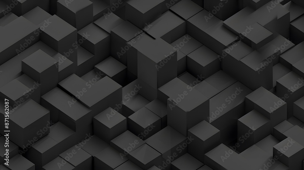 Black isometric seamless pattern. Black isometric seamless pattern.