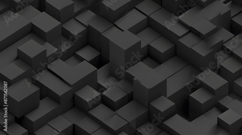 Black isometric seamless pattern. 