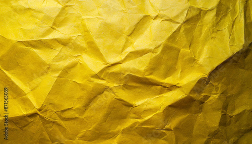 Wallpaper Mural abstract background of yellow crumpled recycled office craft paper sheet, wallpaper presentation banner texture with space for copy, waste recycling, luxury minimalism Torontodigital.ca