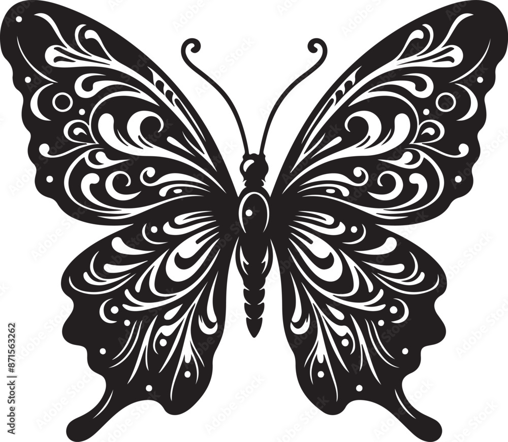 Butterfly silhouette vector art illustration Butterfly silhouette vector art illustration