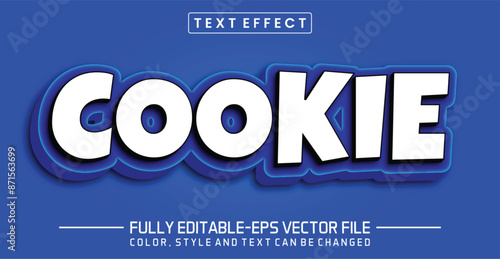 Cookie font Text effect editable
