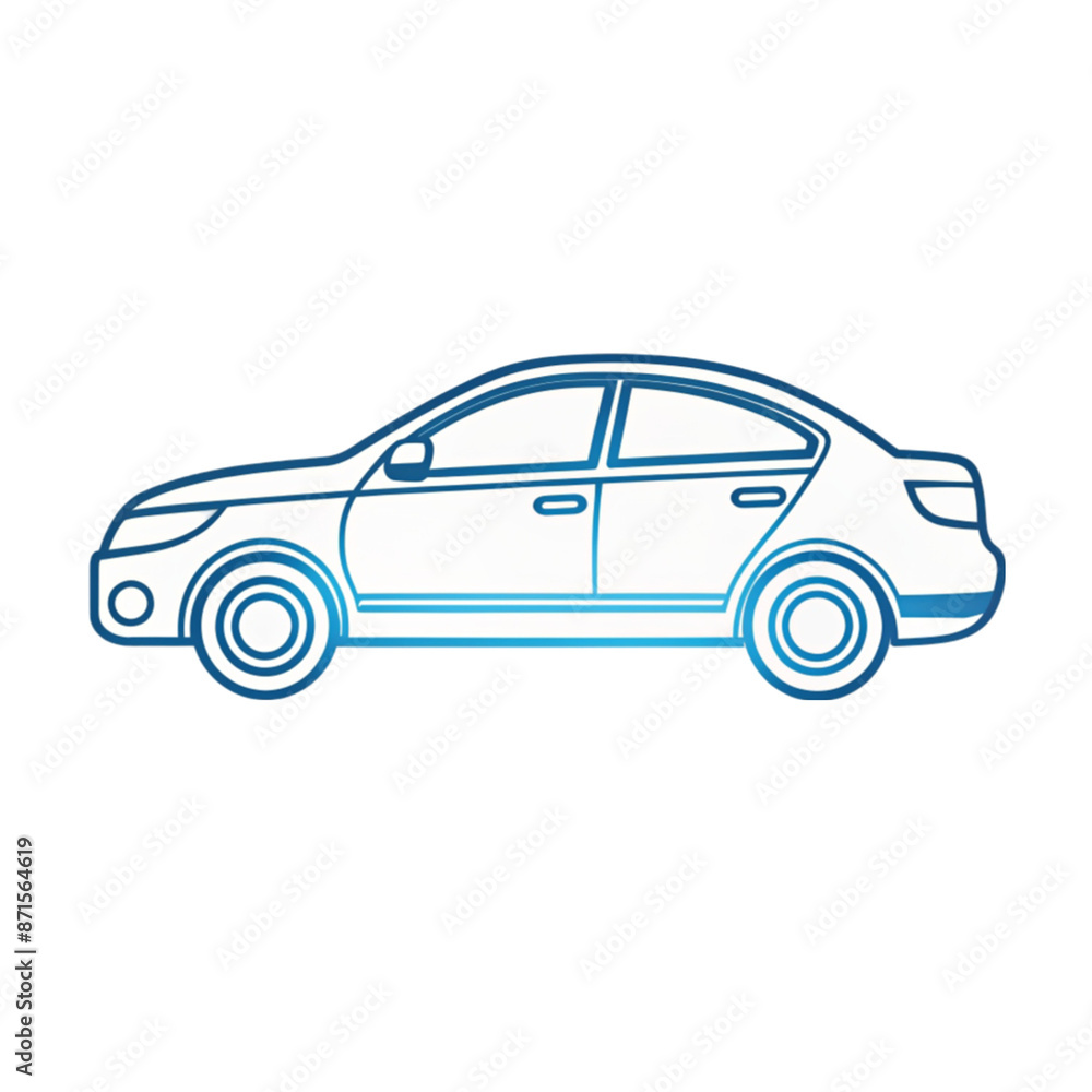 Fototapeta premium generate a cartoon line art car PNG