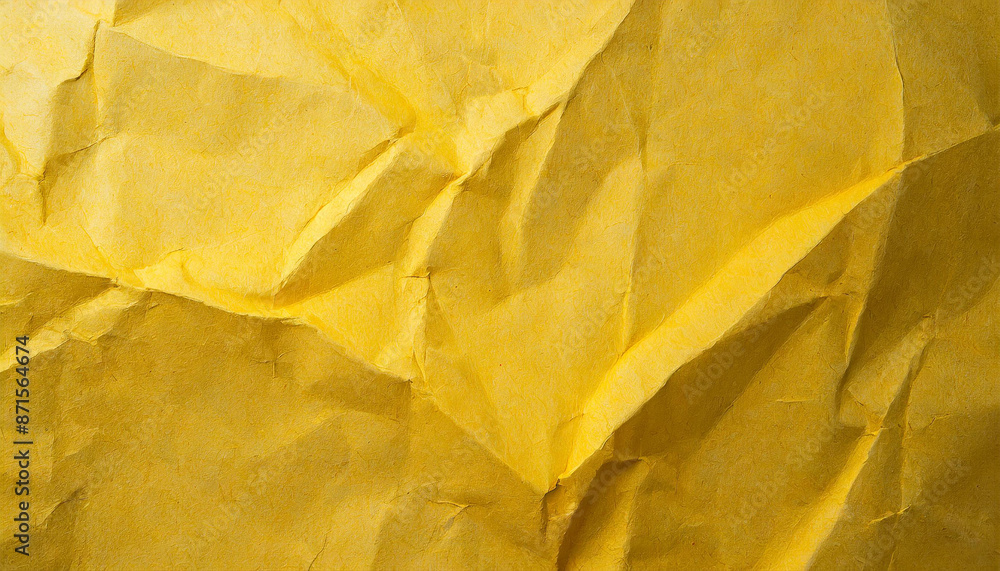 abstract background of yellow crumpled recycled office craft paper sheet, wallpaper presentation banner texture with space for copy, waste recycling, luxury minimalism abstract background of yellow crumpled recycled office craft paper sheet, wallpaper presentation banner texture with space for copy, waste recycling, luxury minimalism