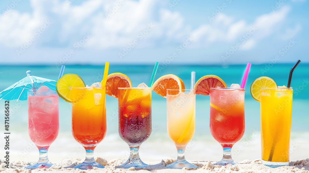 beach cocktails, AI generated beach cocktails, AI generated
