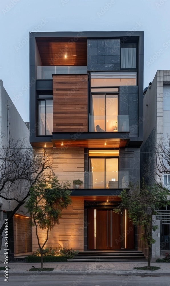 Fototapeta premium Minimalist exterior of contemporary architecture