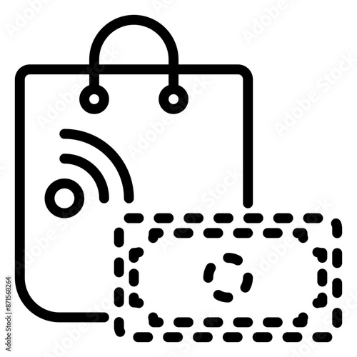 cashless icon, line icon style