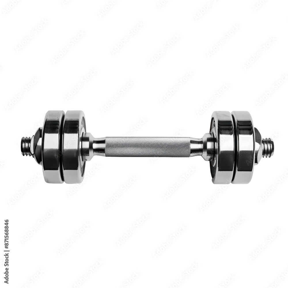 Highly Polished Steel Dumbbell Against Isolated Black Background Highly Polished Steel Dumbbell Against Isolated Black Background
