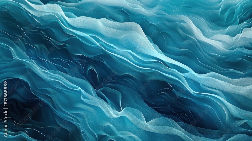 The image is a blue wave with a lot of detail The image is a blue wave with a lot of detail