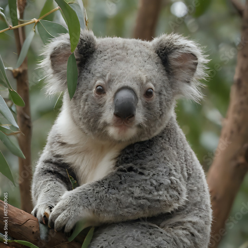 a koala bear that is sitting on a tree branch