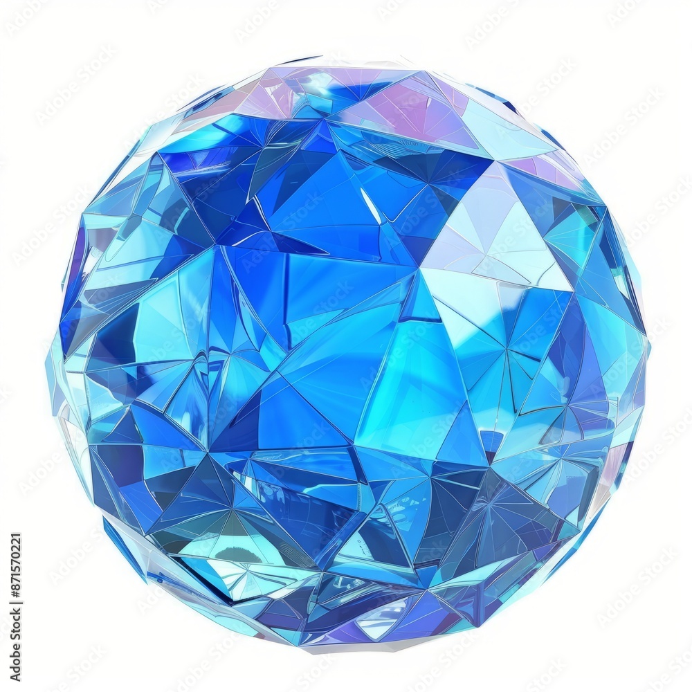 3D Render of a glowing blue crystal orb, on isolated white background, Generative AI 3D Render of a glowing blue crystal orb, on isolated white background, Generative AI