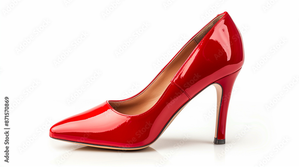 Women's high-heeled shoes, isolated on a white background, that exude luxury and elegance. Thanks to their subtle line and beautiful shape, they are the perfect addition to any sophisticated styling. Women's high-heeled shoes, isolated on a white background, that exude luxury and elegance. Thanks to their subtle line and beautiful shape, they are the perfect addition to any sophisticated styling.