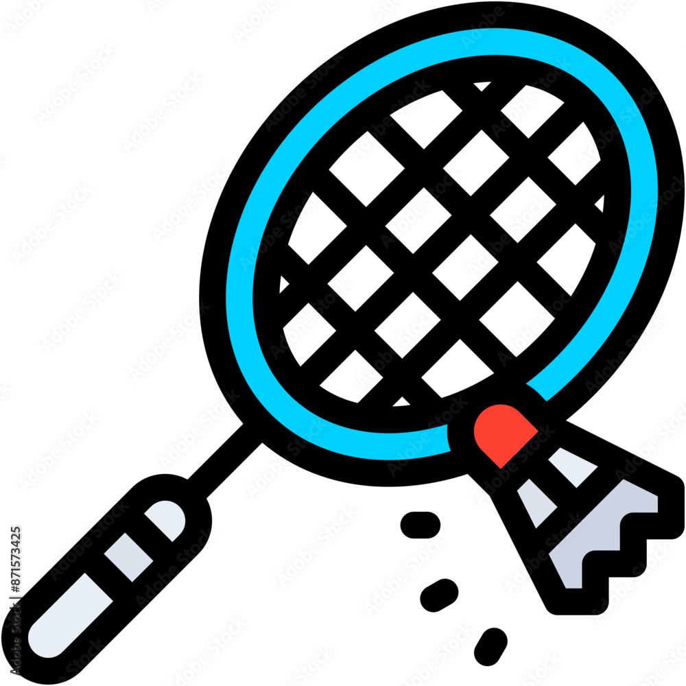 Vector Icon Badminton, Game, Competition, Shuttlecock, Olympic Games, Racket Vector Icon Badminton, Game, Competition, Shuttlecock, Olympic Games, Racket