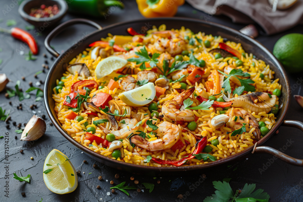 Gourmet Delight - Spanish Paella. Generative AI. Gourmet Delight - Spanish Paella. Generative AI.