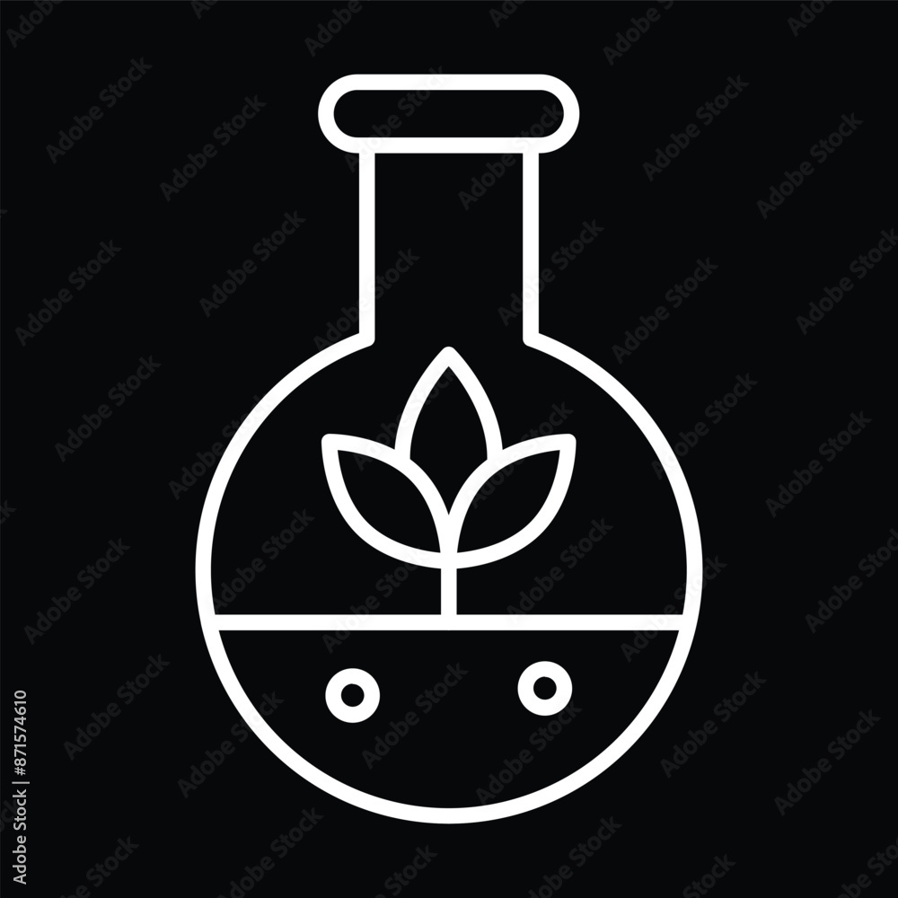 Test Tube Plant in Black and White Line Art Test Tube Plant in Black and White Line Art