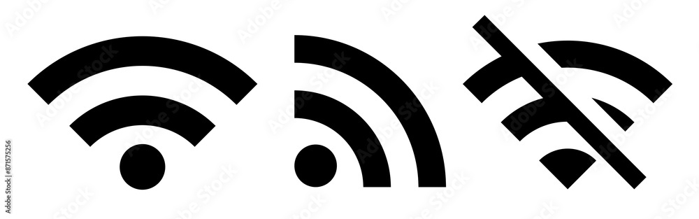 Wifi icon png element set on transparent background Wifi icon png element set on transparent background