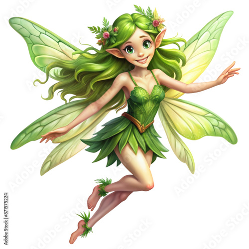 i want an elf fairy who loves nature isolated PNG