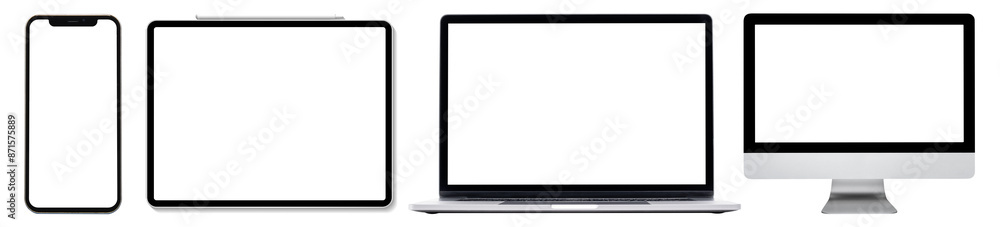 Digital devices png element set on transparent background Digital devices png element set on transparent background