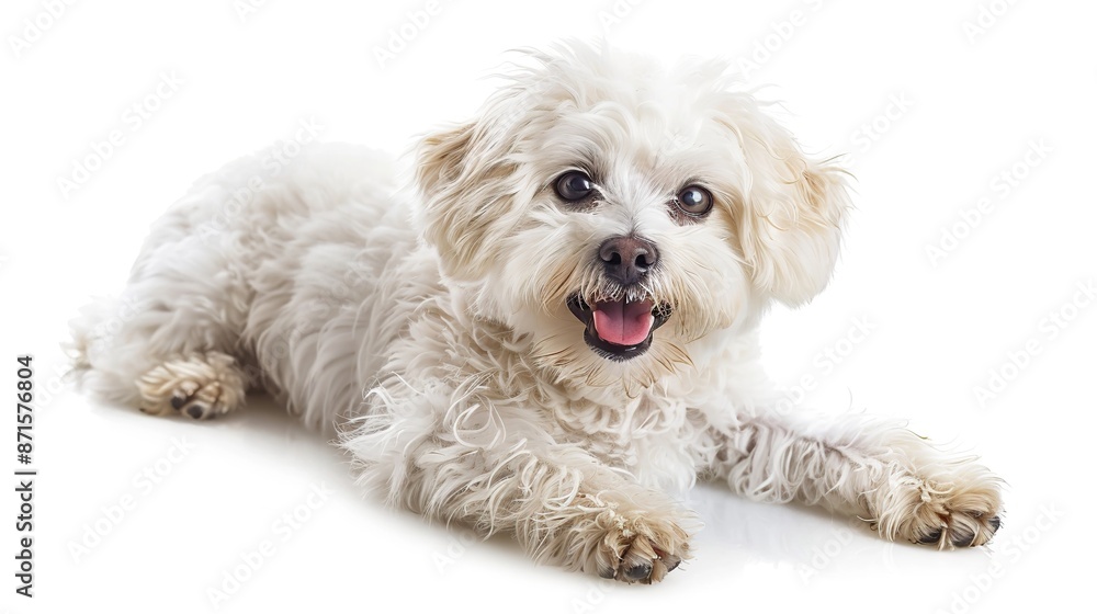 Cute and happy white dog isolated on white background Cute and happy white dog isolated on white background