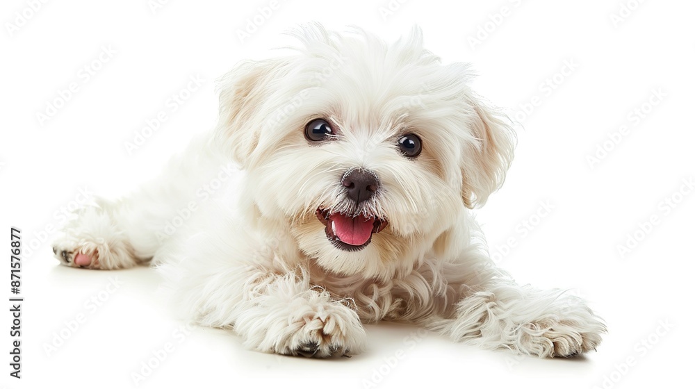 Cute and happy white dog isolated on white background Cute and happy white dog isolated on white background