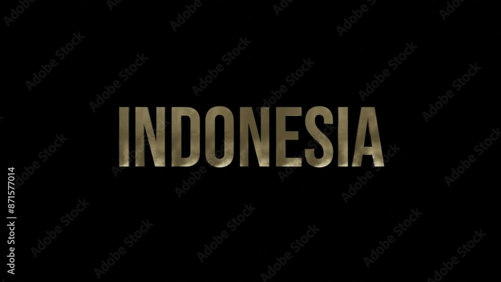 Animation indonesia text with black isolated background. 4k video looping. 3d illustration rendering Animation indonesia text with black isolated background. 4k video looping. 3d illustration rendering