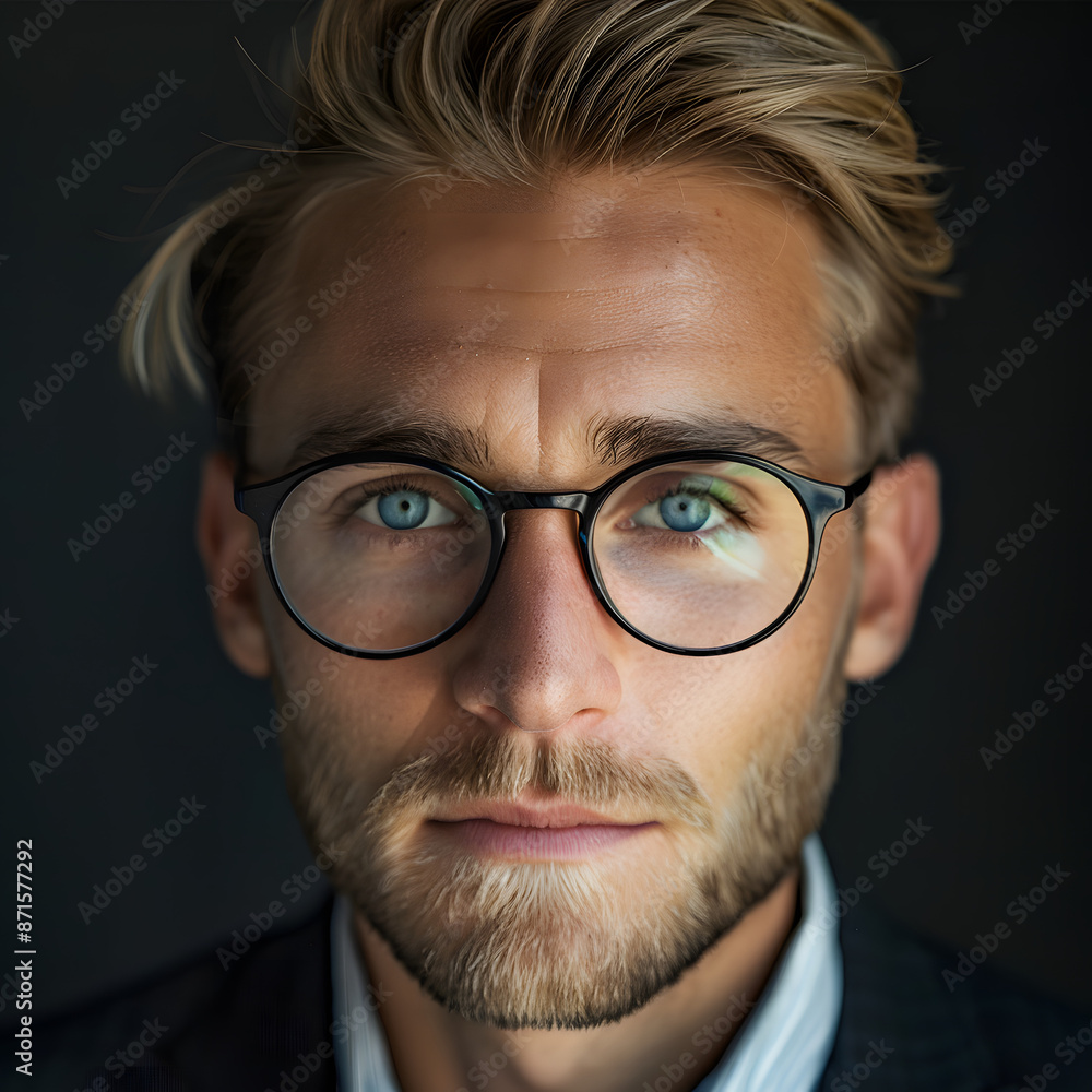 portrait of a man with glasses portrait of a man with glasses
