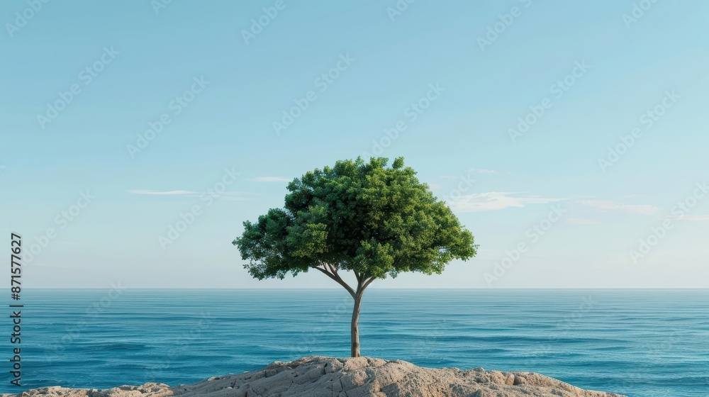 An innovative meditation app that transports users to a virtual beach with a solitary An innovative meditation app that transports users to a virtual beach with a solitary